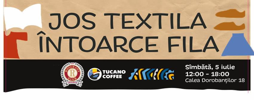 „Jos Textila, întoarce fila” – târg de carte cu intrare liberă la Tucano Coffee